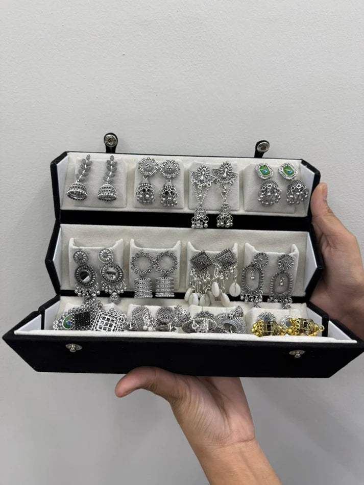 16 pair earrings storage vanity box