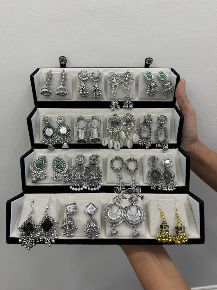 16 pair earrings storage vanity box